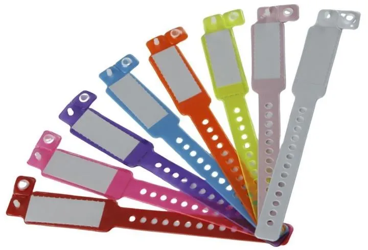 Braccialetti identificativi in PVC in vari colori