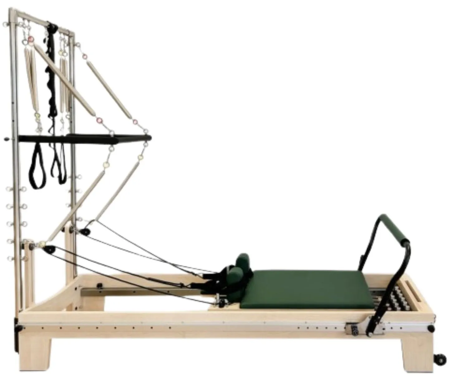 Reformer per pilates in legno con torre