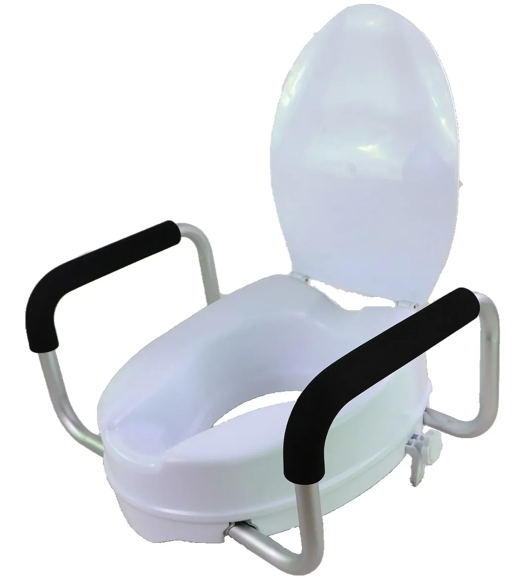 Rialzo WC 10 cm con braccioli e coperchio